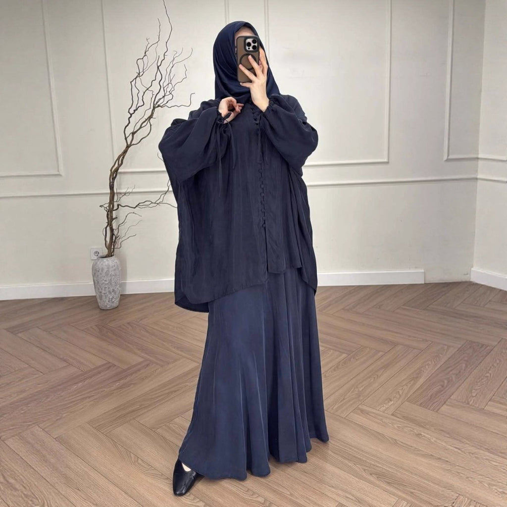 Oversized Batwing Tunic & Maxi Skirt Set (MS376)