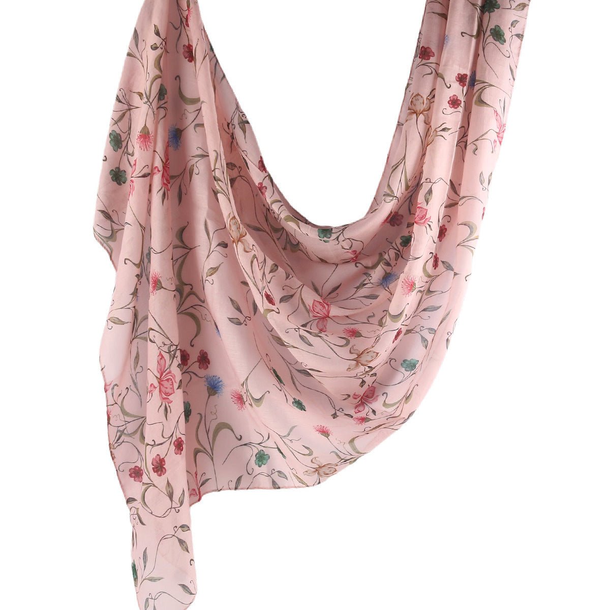 Poly-Cotton Floral Print Hijab Scarf(MH233)