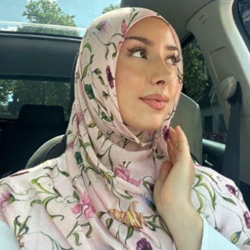 Poly-Cotton Floral Print Hijab Scarf(MH233)