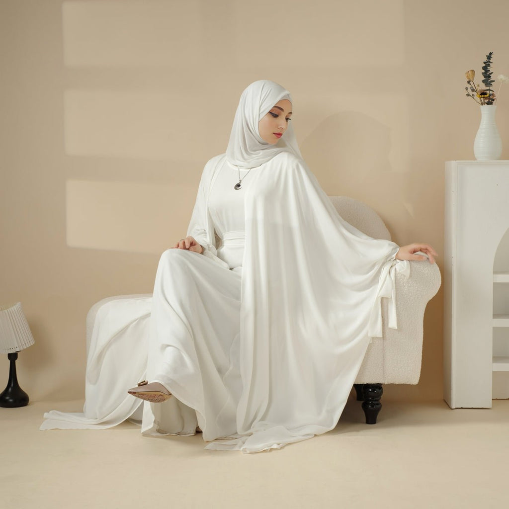 5-Piece Set Farasha Abaya, Premium Farasha Textured Open Abaya (MOA095)