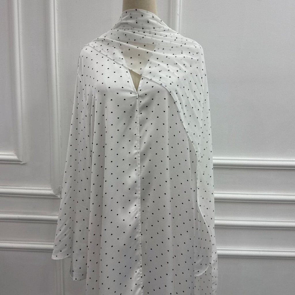 Printed Double-Layer Open Abaya & Hijab Set(MOA324)