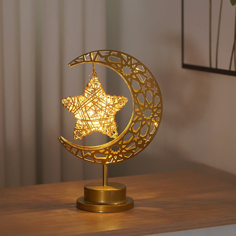 Ramadan Iron Star & Crescent Lamp Festive Candle Holder Decor (MAC399)