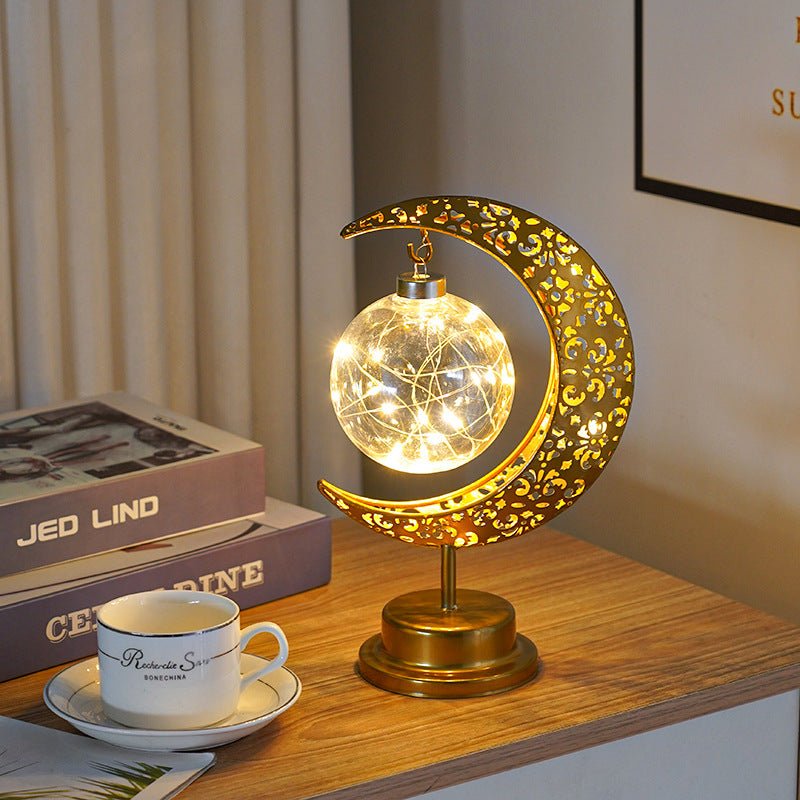 Ramadan Iron Star & Crescent Lamp Festive Candle Holder Decor (MAC399)