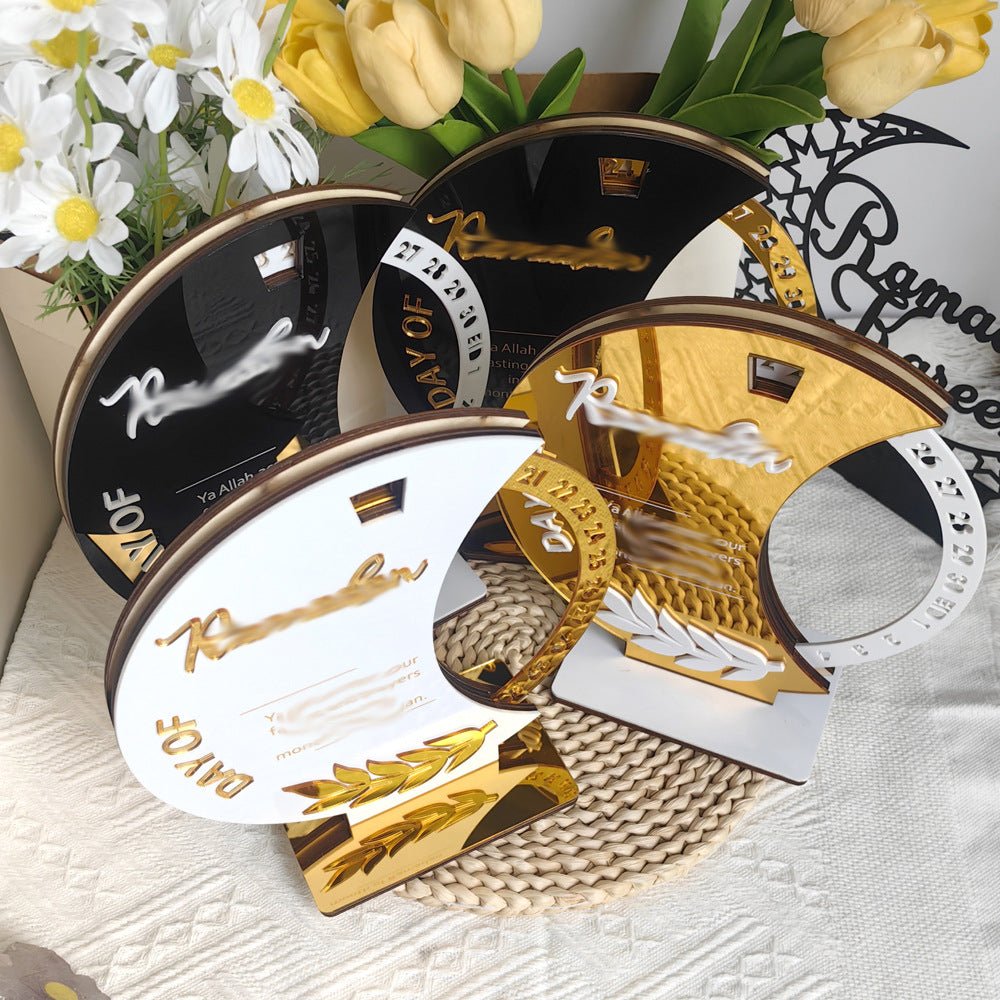 Ramadan Rotating Countdown Wooden Tabletop Decor (MAC378)