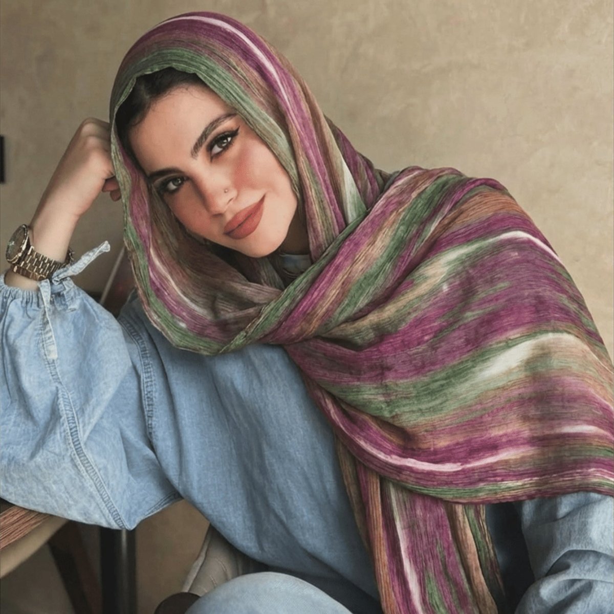 Rayon Gradient Tie-Dye Scarf  | Rayon Gradient Hijab (MH216)