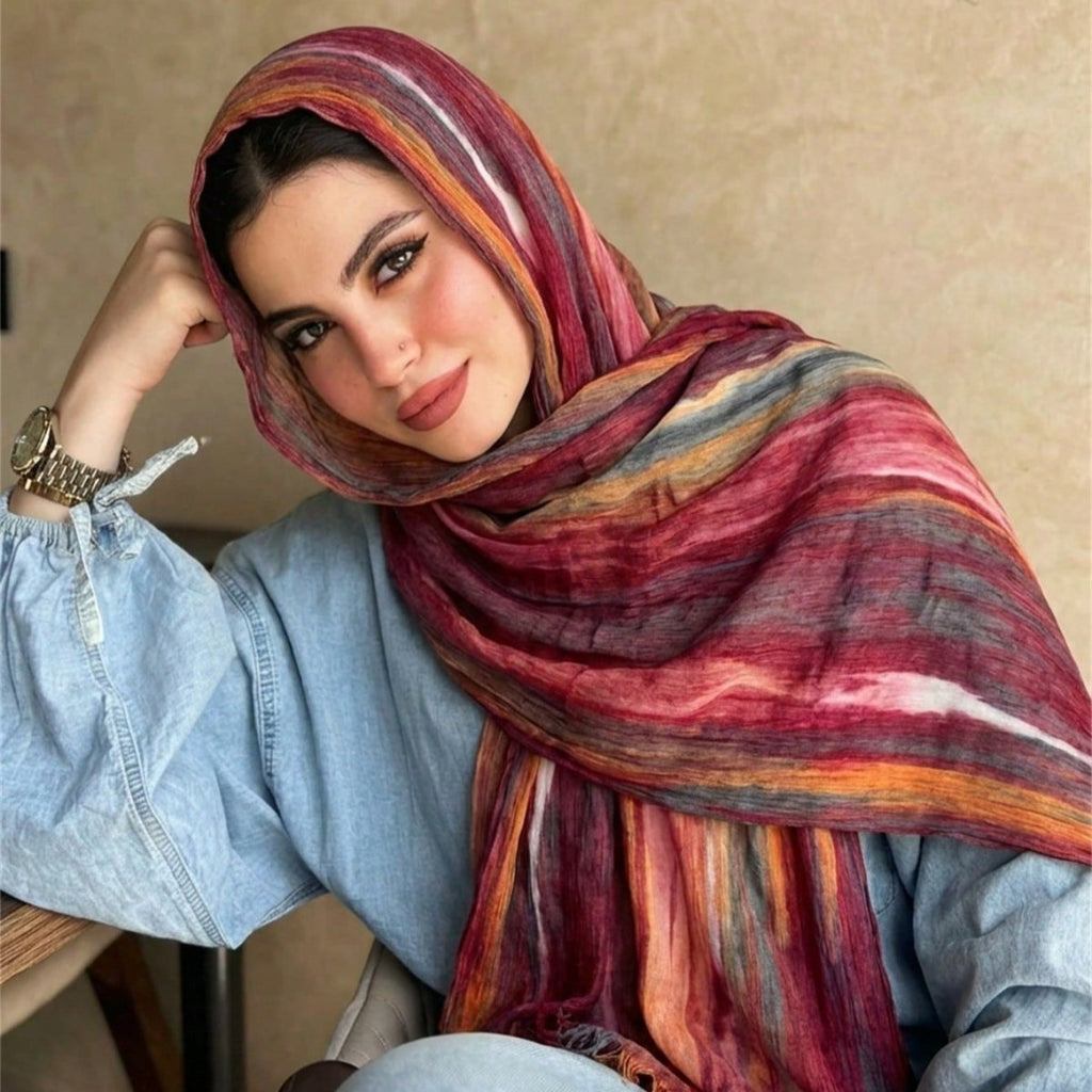 Rayon Gradient Tie-Dye Scarf  | Rayon Gradient Hijab (MH216)