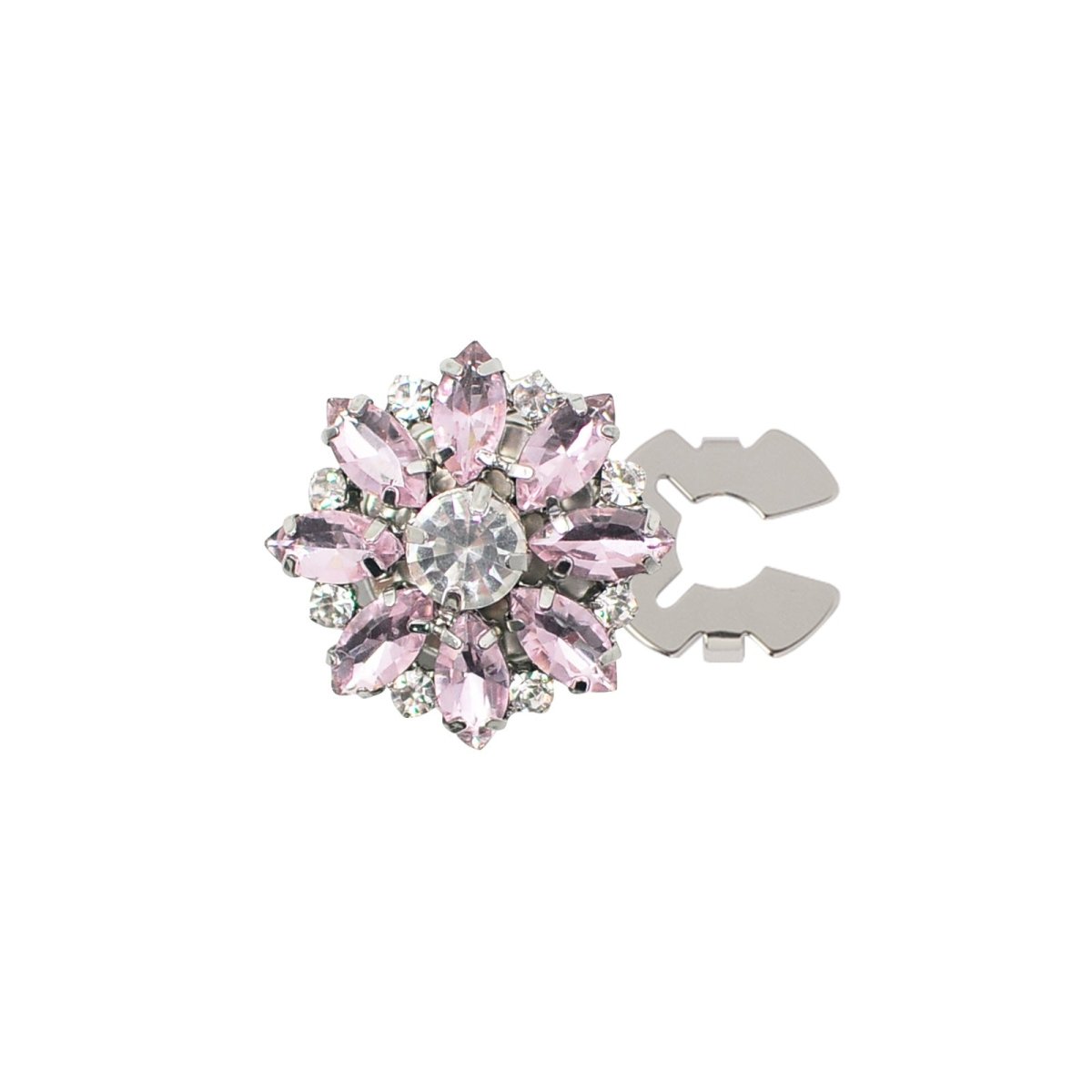 Rhinestone Button Covers | Crystal Flower Decorative Clips(MAC359)