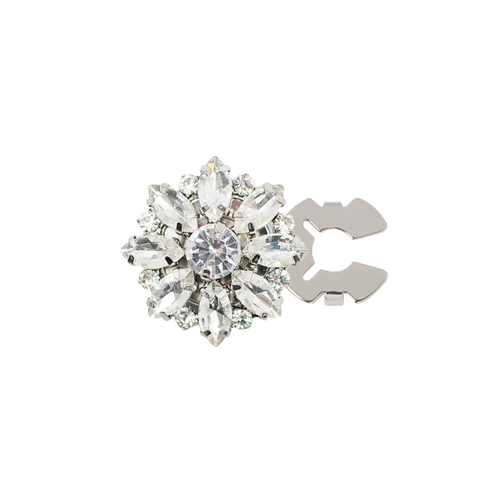 Rhinestone Button Covers | Crystal Flower Decorative Clips(MAC359)