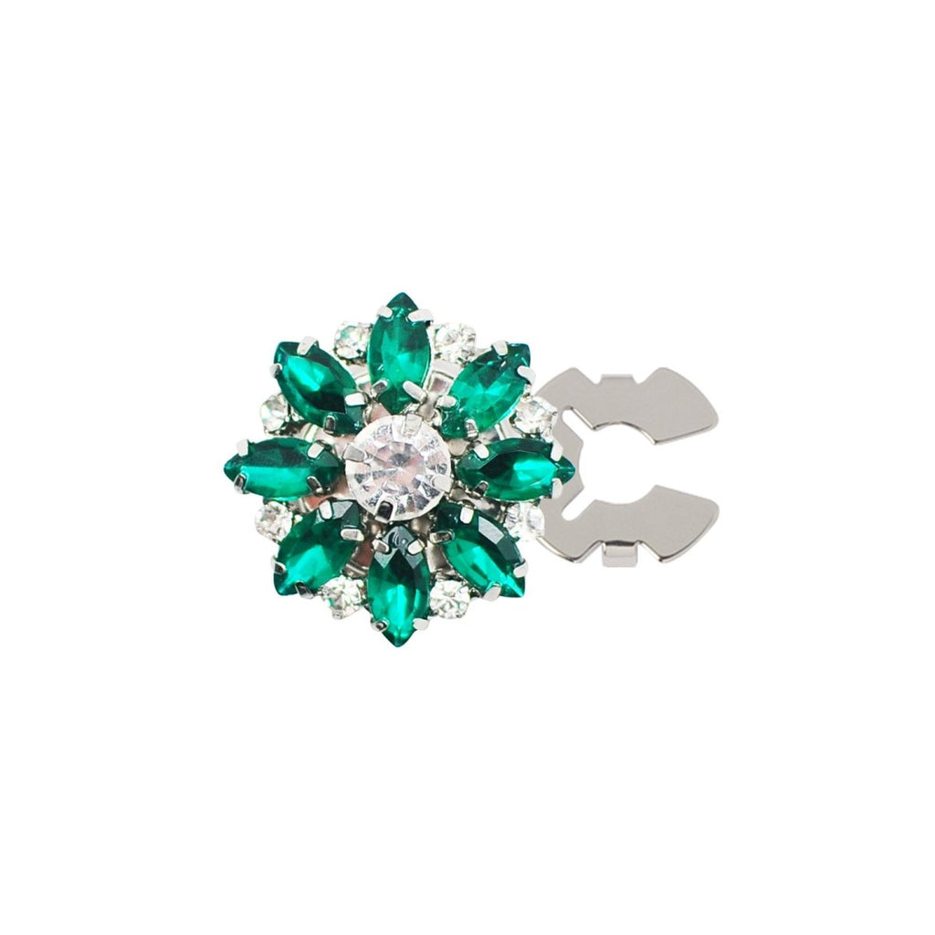 Rhinestone Button Covers | Crystal Flower Decorative Clips(MAC359)