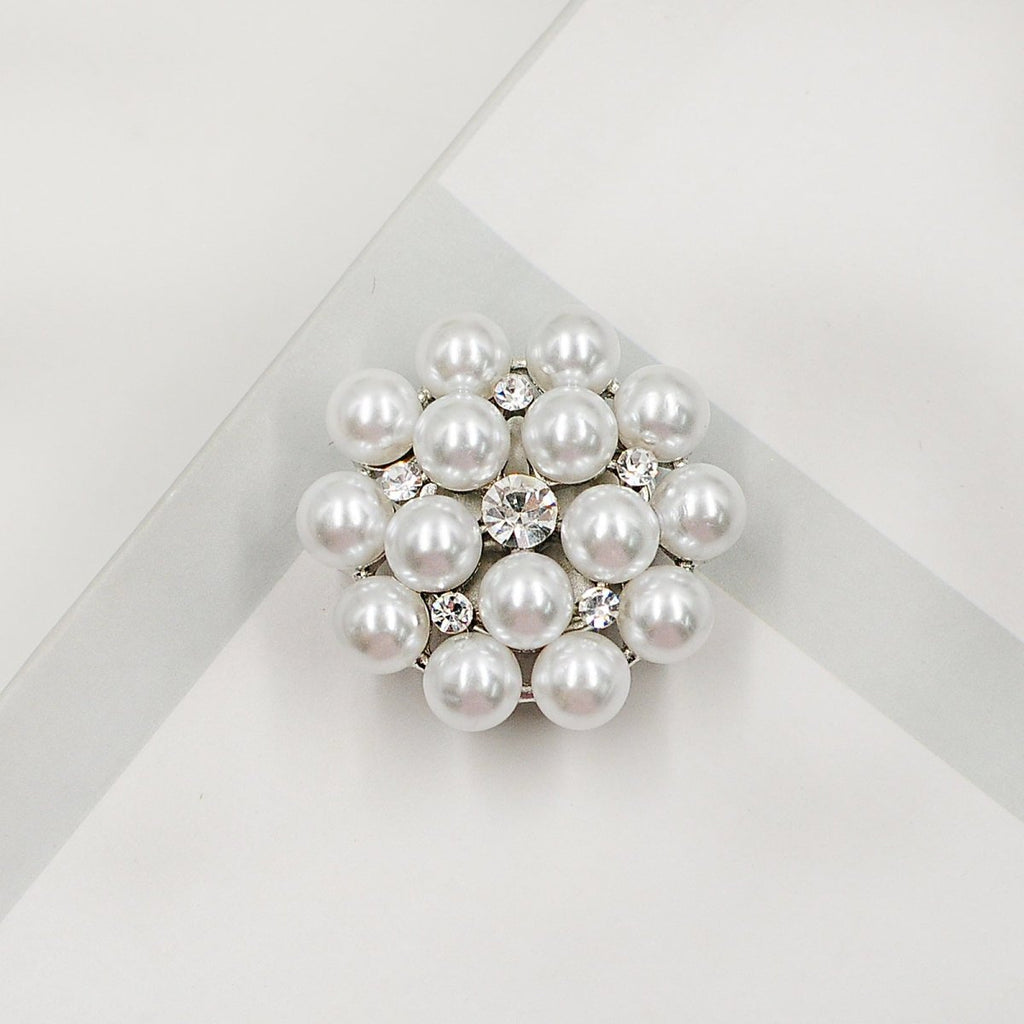 Rhinestone Button Covers | Crystal Flower Decorative Clips(MAC359)