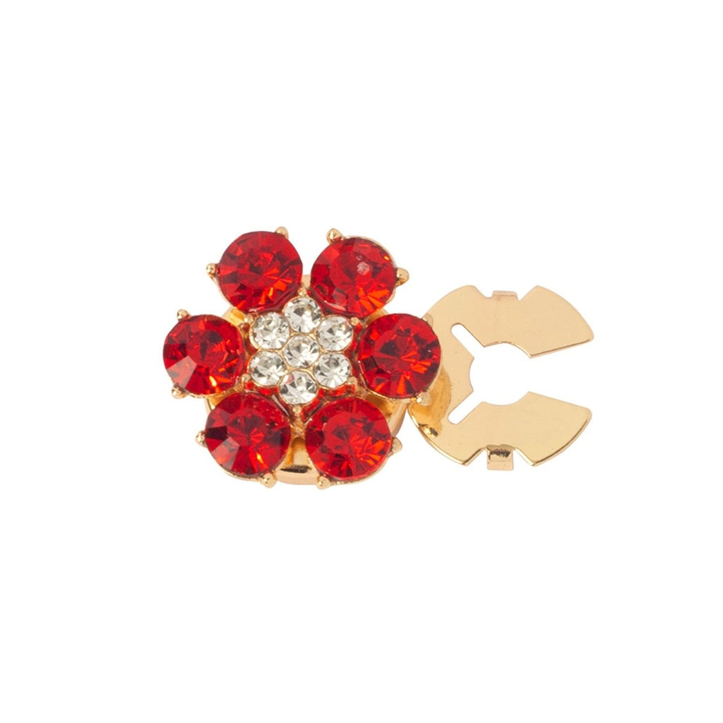 Rhinestone Button Covers | Crystal Flower Decorative Clips(MAC359)