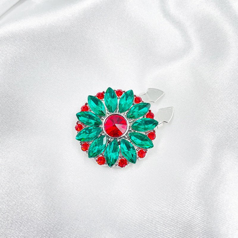 Rhinestone Button Covers | Crystal Flower Decorative Clips(MAC359)