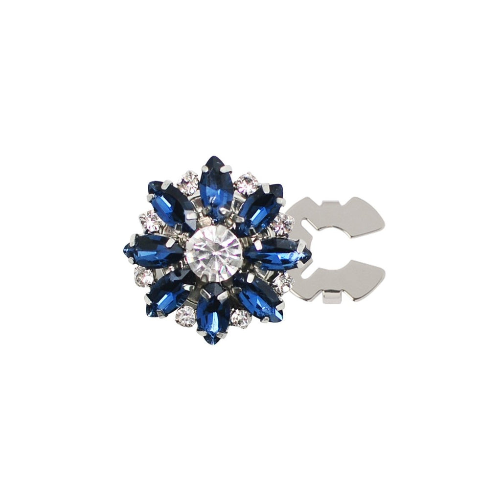 Rhinestone Button Covers | Crystal Flower Decorative Clips(MAC359)
