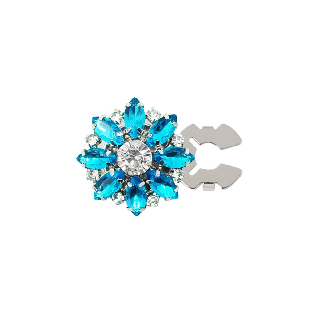 Rhinestone Button Covers | Crystal Flower Decorative Clips(MAC359)