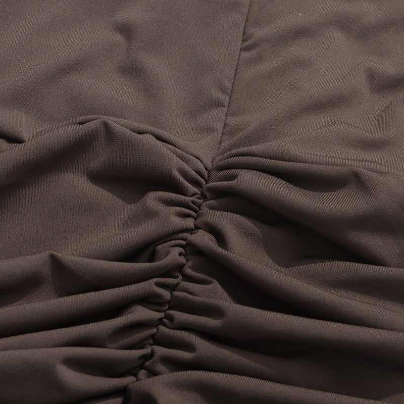 Ruched Dress with Braided Cutout Waist (MS345)