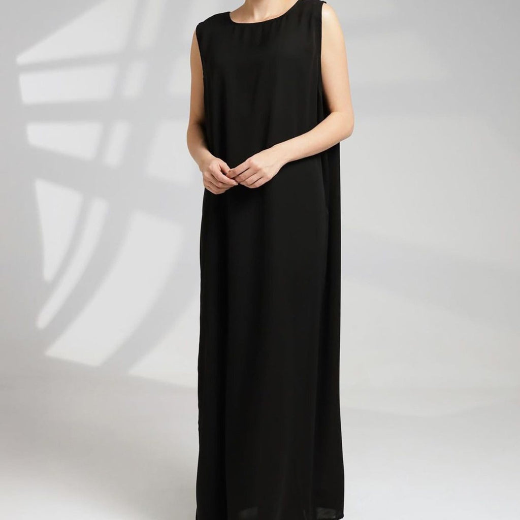 Sleeveless Slip Maxi Dress | Relaxed Fit Base Layer Abaya Dress(MS190)