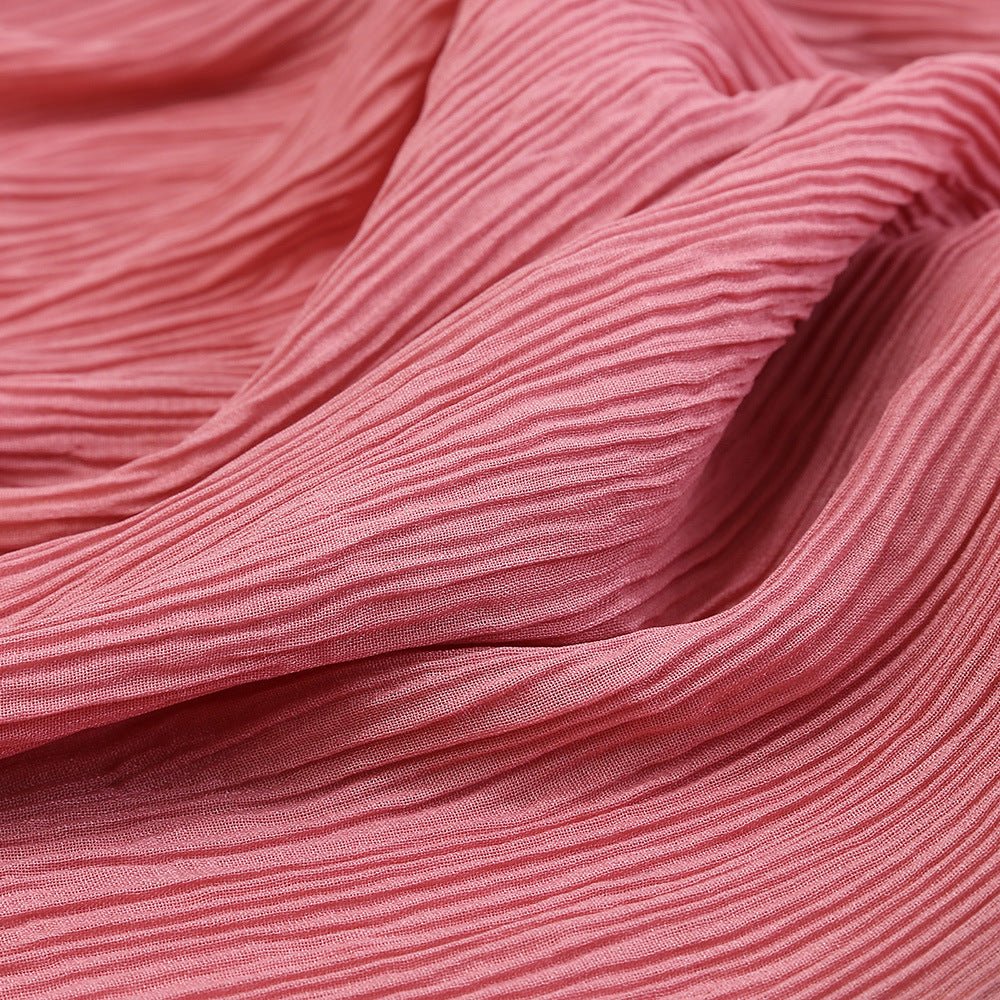 Solid Color Leopard-Print Embellished Crinkle Scarf Hijab (MH181)