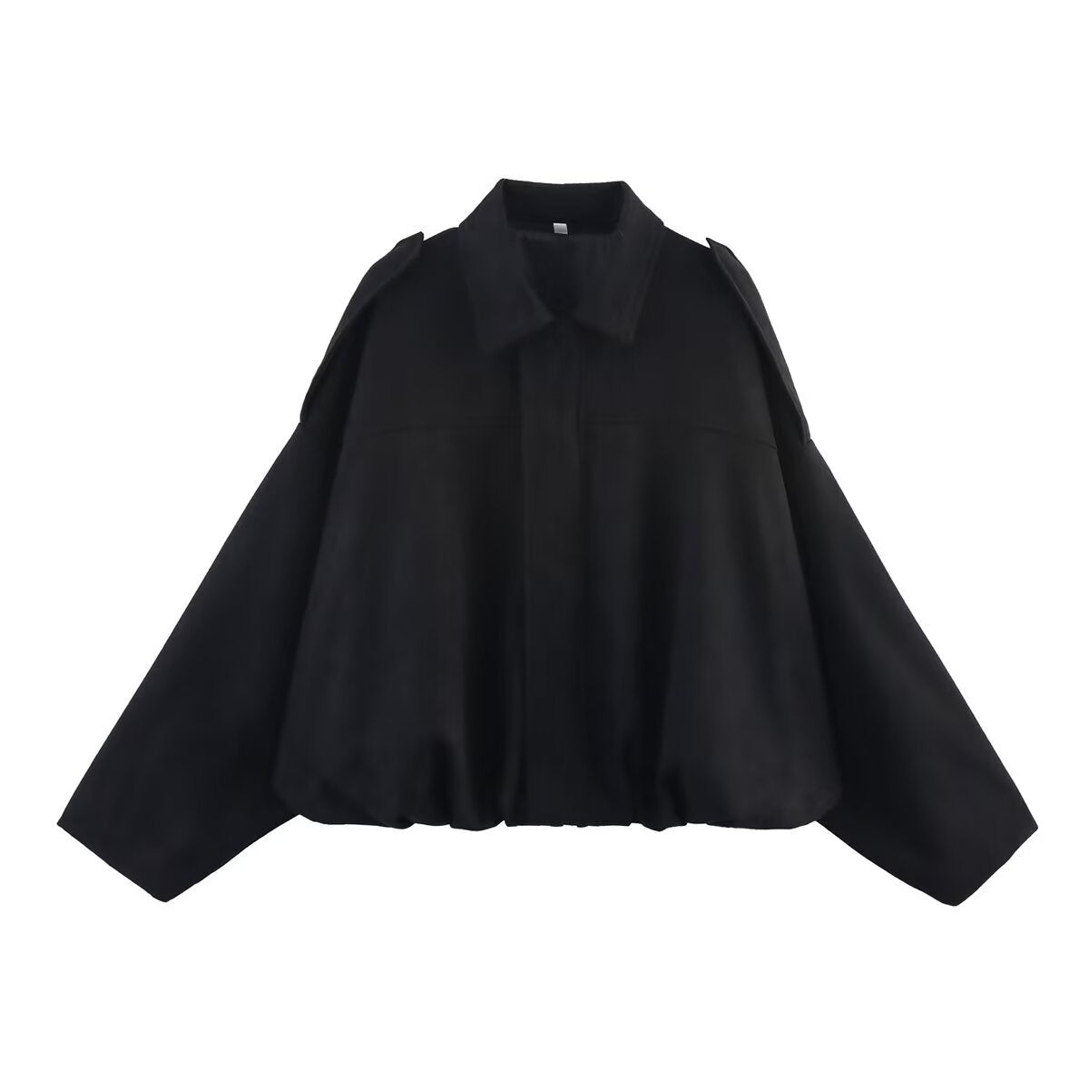 Suede Bomber Jacket | Collared Flight Jacket with Shoulder Tabs(MS240)