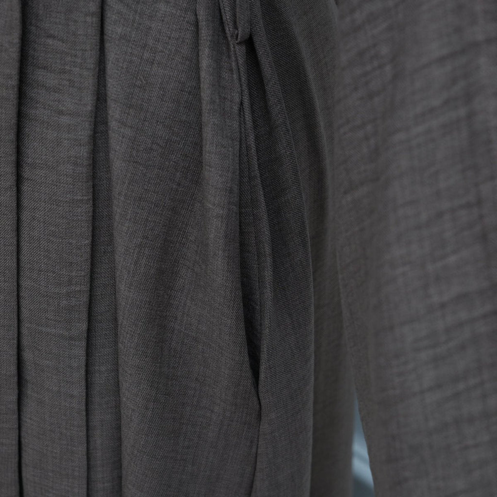 Tailored Blazer Cardigan with Ruched Sleeves | Open-Front Twill Blend Jacket(MOA246)