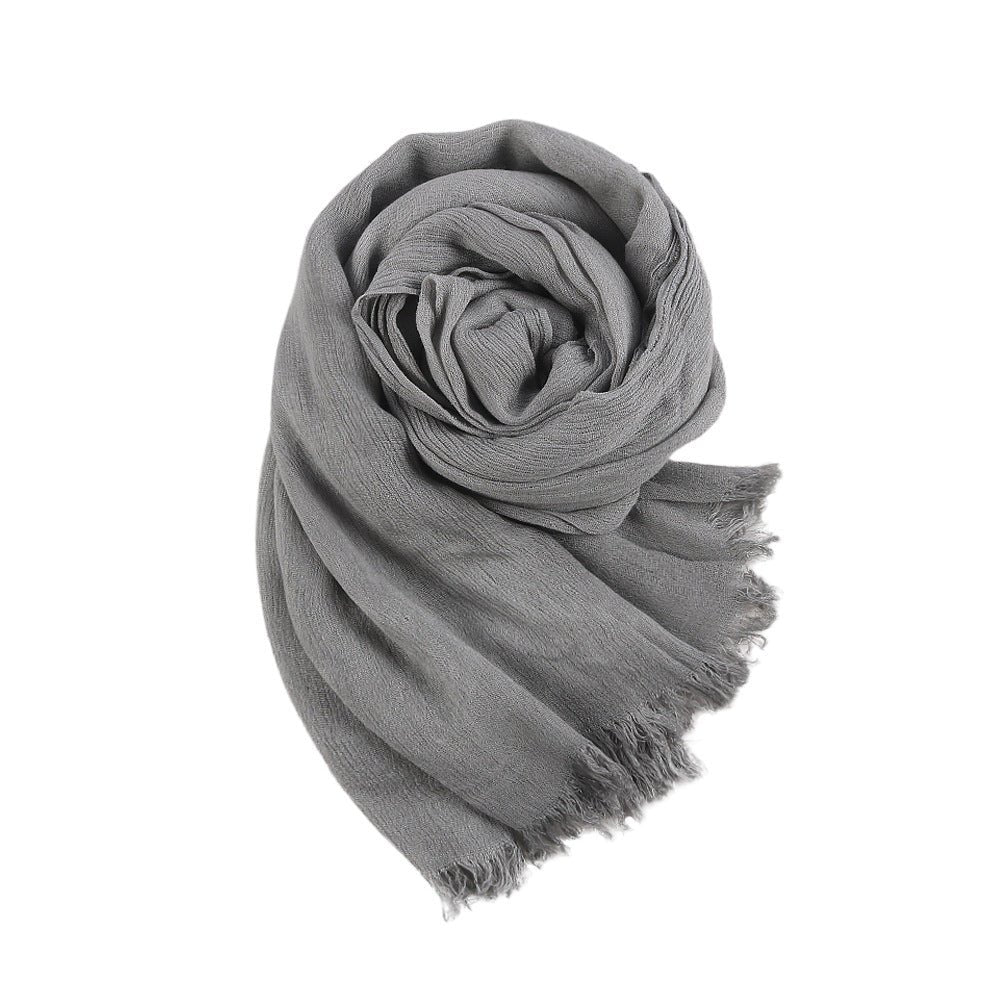 Textured Rayon Crinkle Hijab in Solid Hues Breathable Women's Wrap Hijab (MH145)