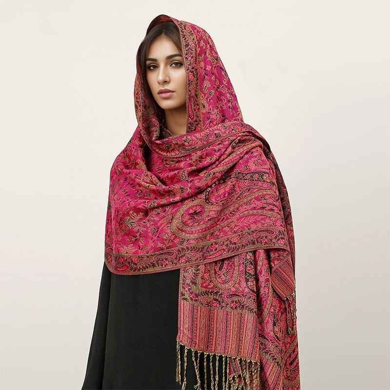 Vintage Shawl Cashew Flower Tassel Hijab (MH101)
