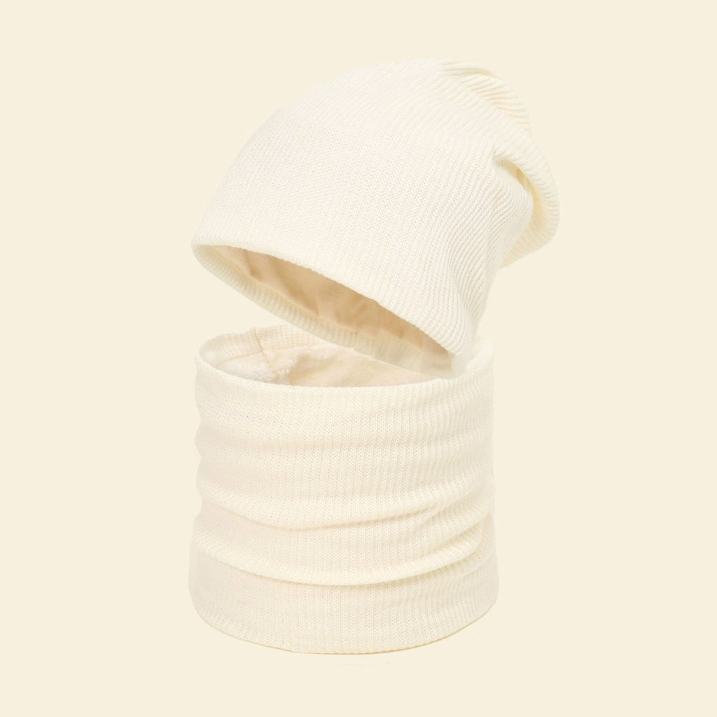 Warm Knit Beanie with Looped Scarf Set (MAC299)