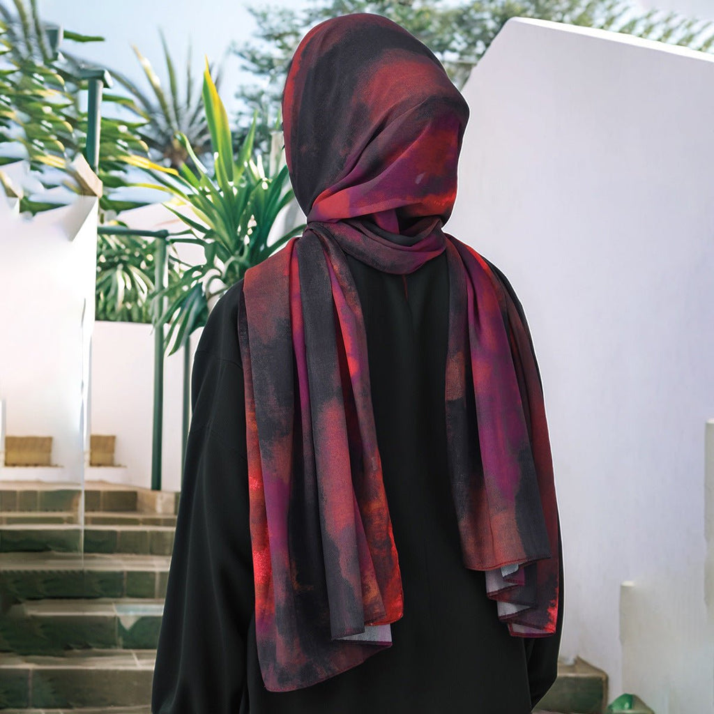 Watercolor Artistry Ethereal Print Hijab (MH176)
