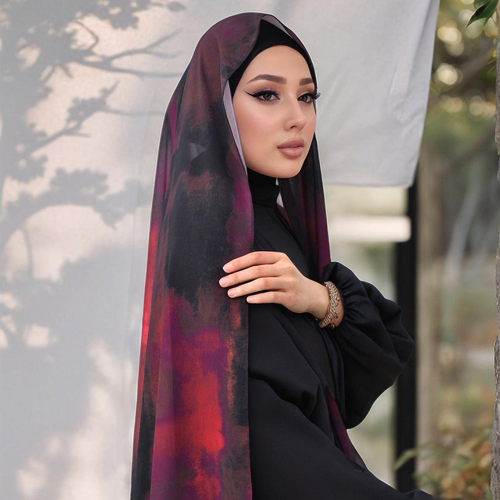 Watercolor Artistry Ethereal Print Hijab (MH176)