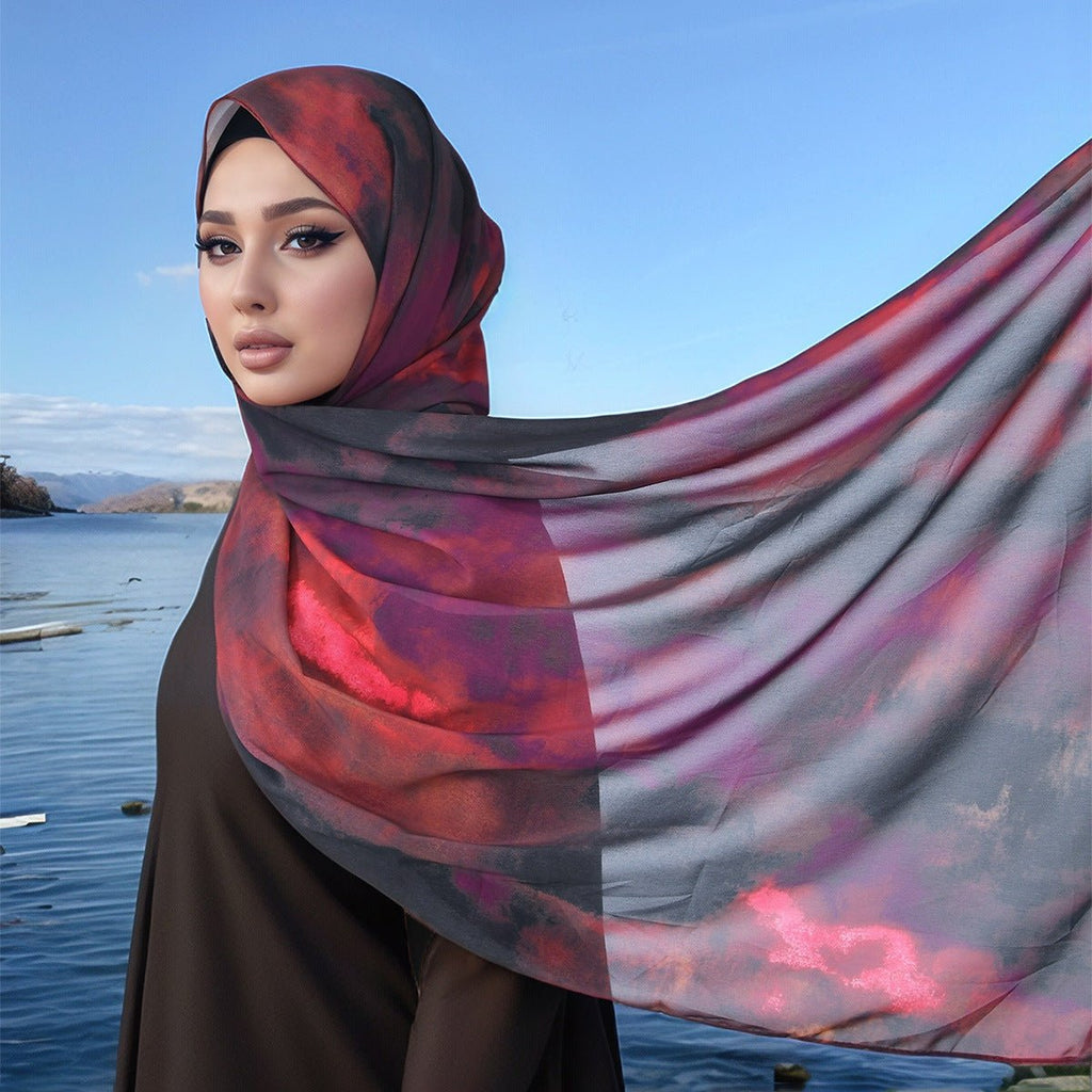 Watercolor Artistry Ethereal Print Hijab (MH176)