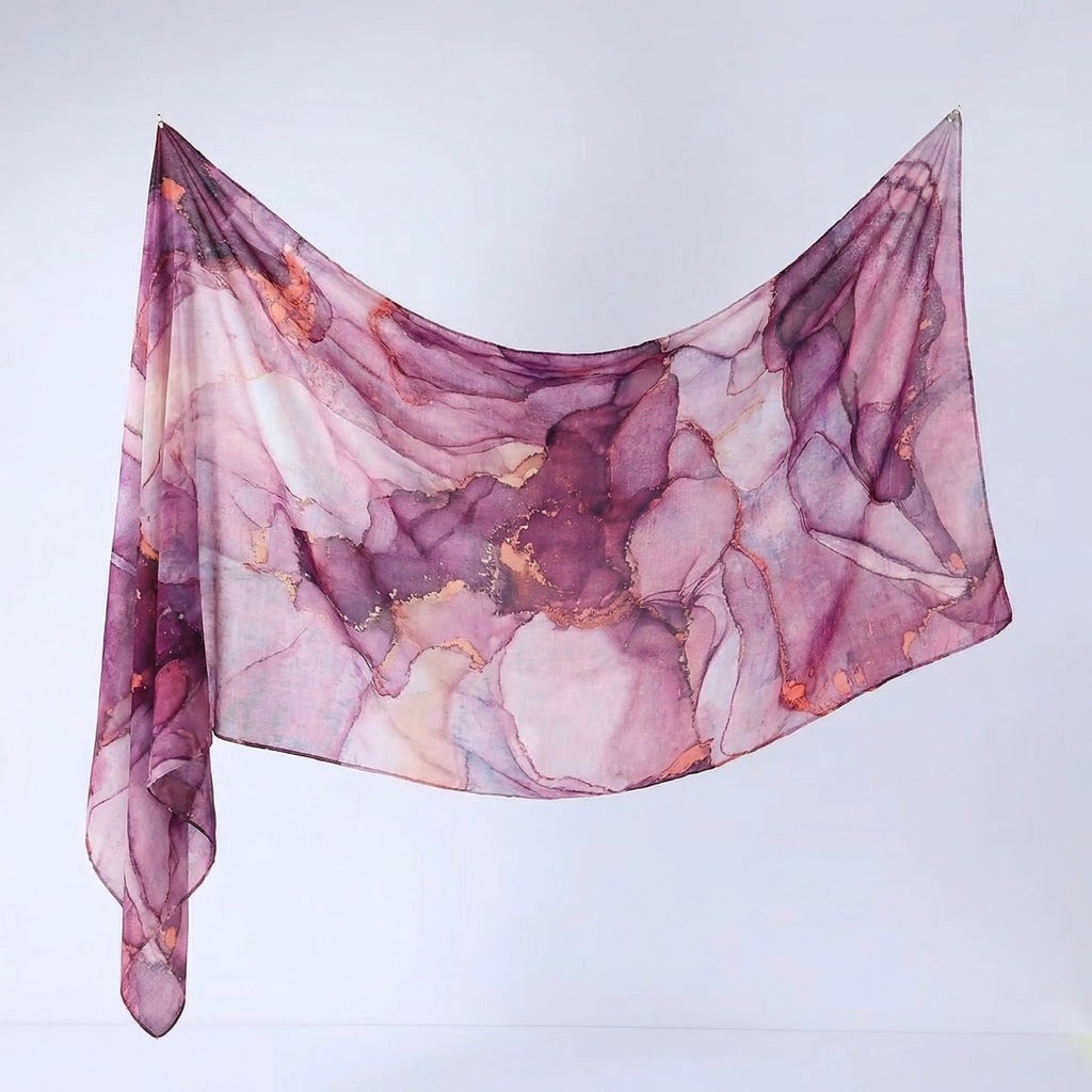 Watercolour Print Hijab Shawl(MH229)
