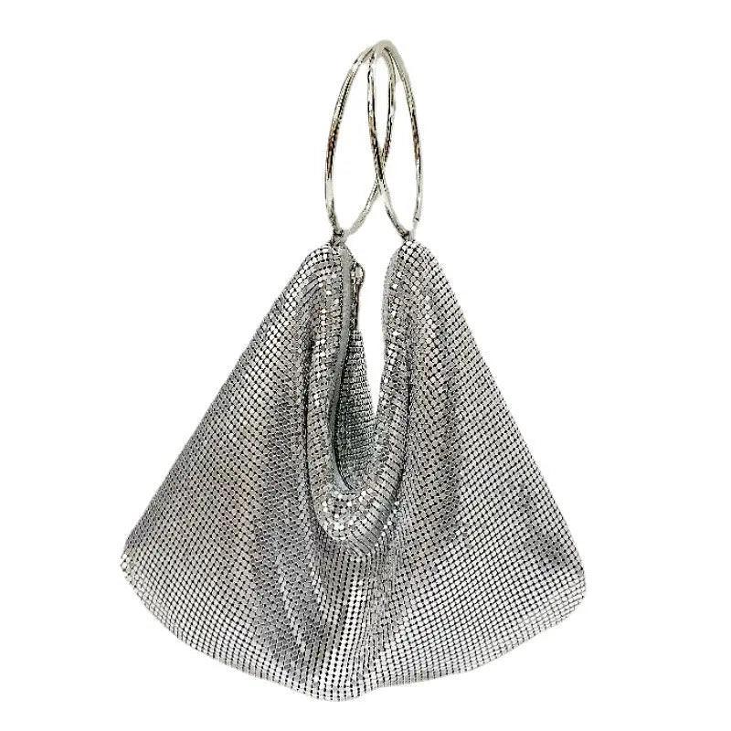 MAC025 Women's Aluminum Sequin Evening Clutch Hand Bag Purse