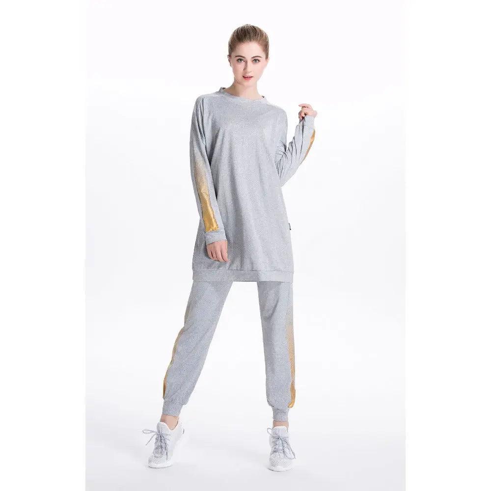Women's Casual Two Piece Sweatsuit Set - Long Sleeve Crewneck and Joggers(MB008)