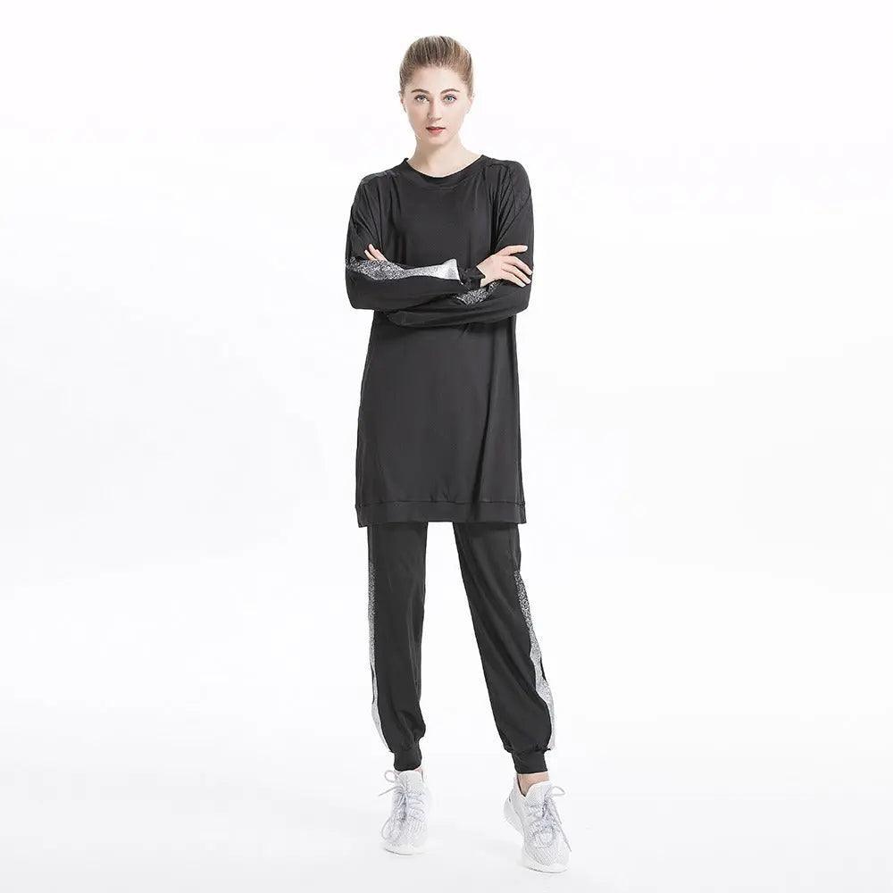 Women's Casual Two Piece Sweatsuit Set - Long Sleeve Crewneck and Joggers(MB008)